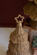 SET OF TWO WOVEN VINE CHRISTMAS TREES