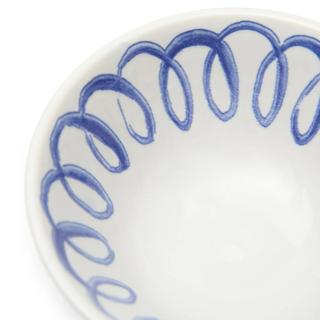 Amalfi Berry Bowl White/Blue - 4.5" Diameter - 6.4 fl oz