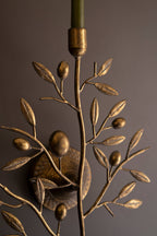 ANTIQUE BRASS FRUIT TREE TAPER WALL SCONCE