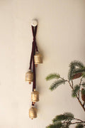 JINGLE BELL CLUSTER - MAROON VELVET RIBBON