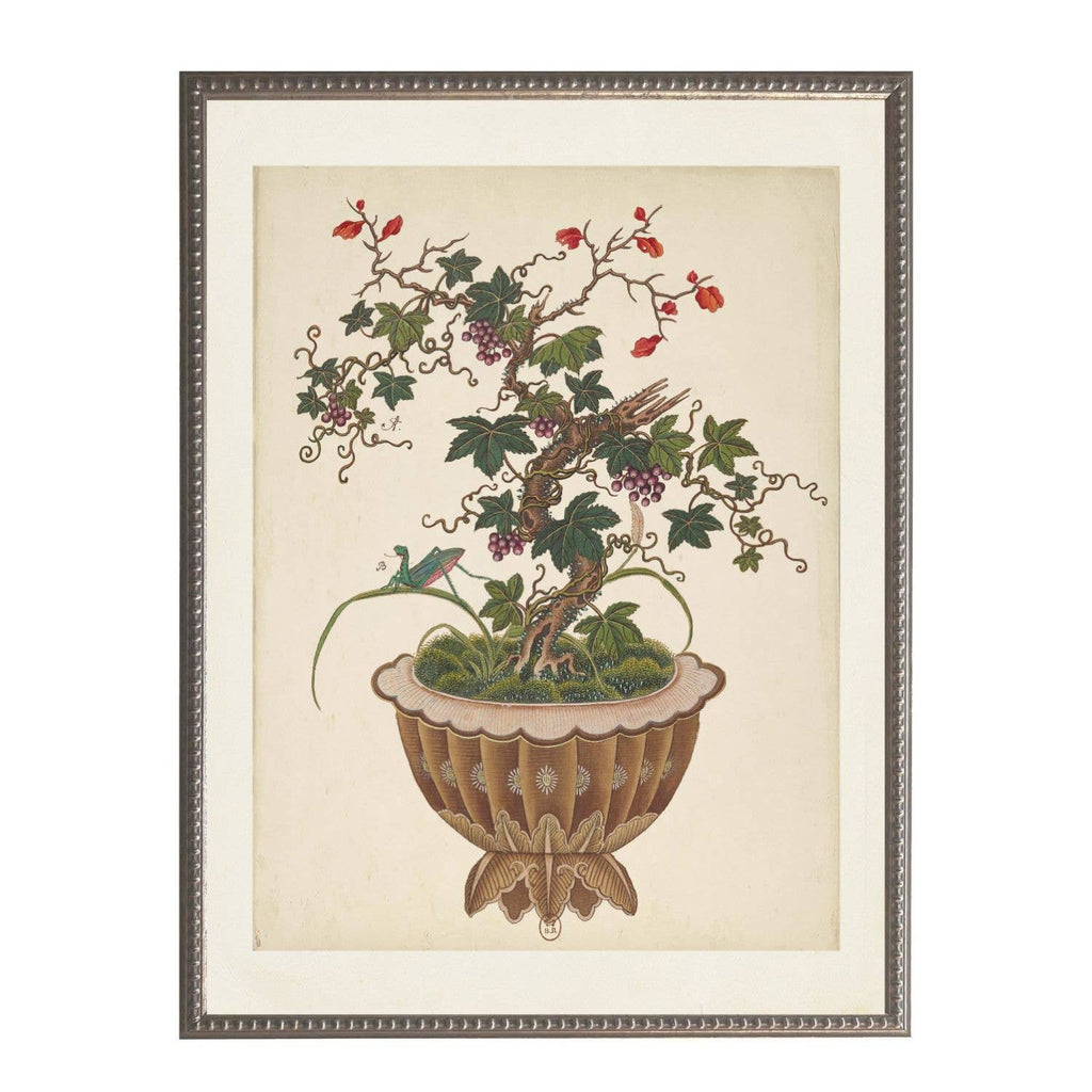 Bonsai tree A on distressed background print