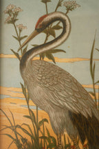 SET OF TWO FRAMED HERON PRINTS UNDER GLASS