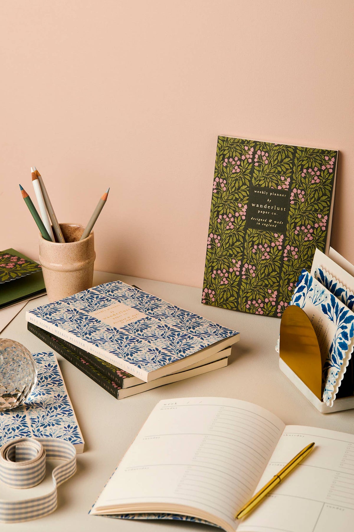 Blue Flora Weekly Planner