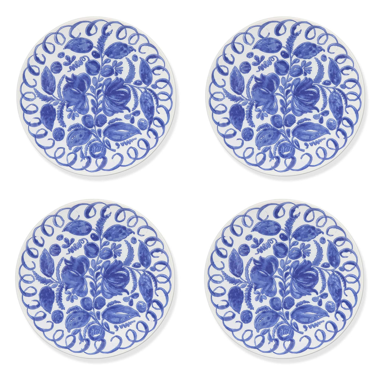 Amalfi Dinner Plate White/Blue - 10.6" Diameter