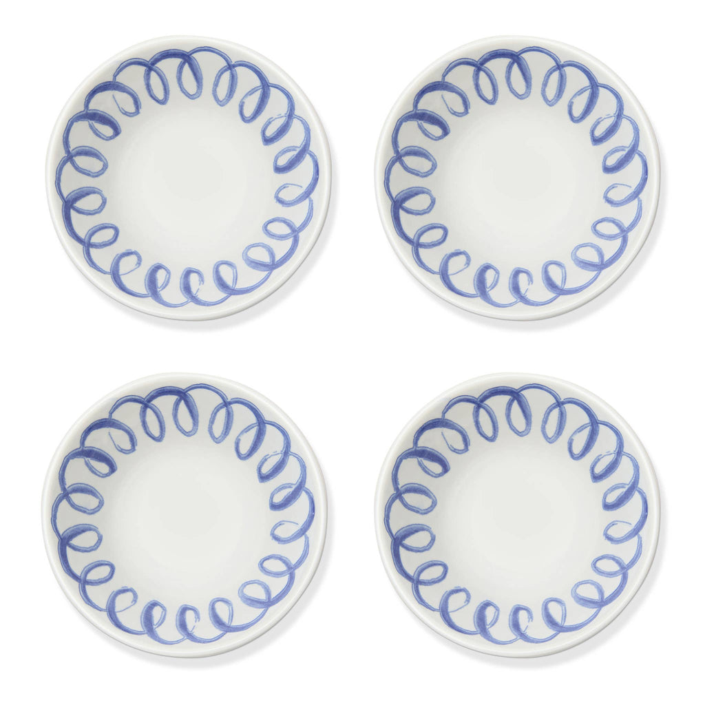 Amalfi Berry Bowl White/Blue - 4.5" Diameter - 6.4 fl oz