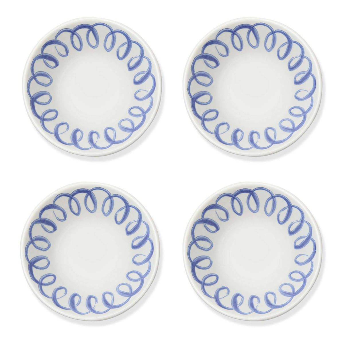 Amalfi Berry Bowl White/Blue - 4.5" Diameter - 6.4 fl oz