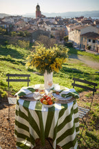 St. Tropez Vert Stripes | French Tablecloth