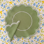 Lilibeth green embroidered linen napkin (set of 4)