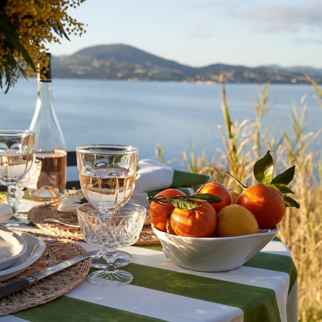 St. Tropez Vert Stripes | French Tablecloth