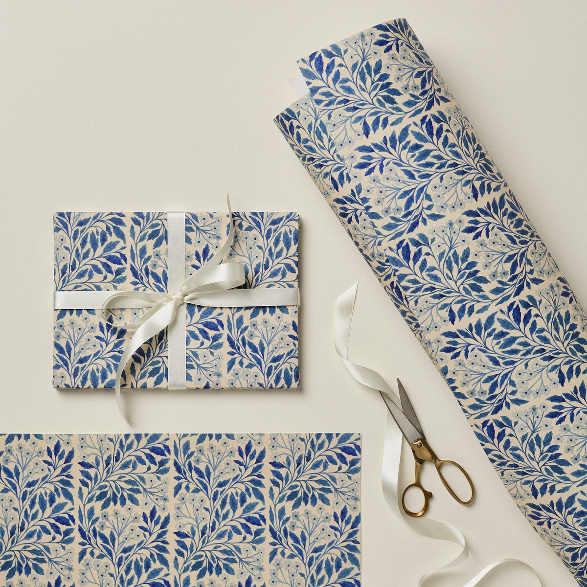 Blue Flora Patterned Paper