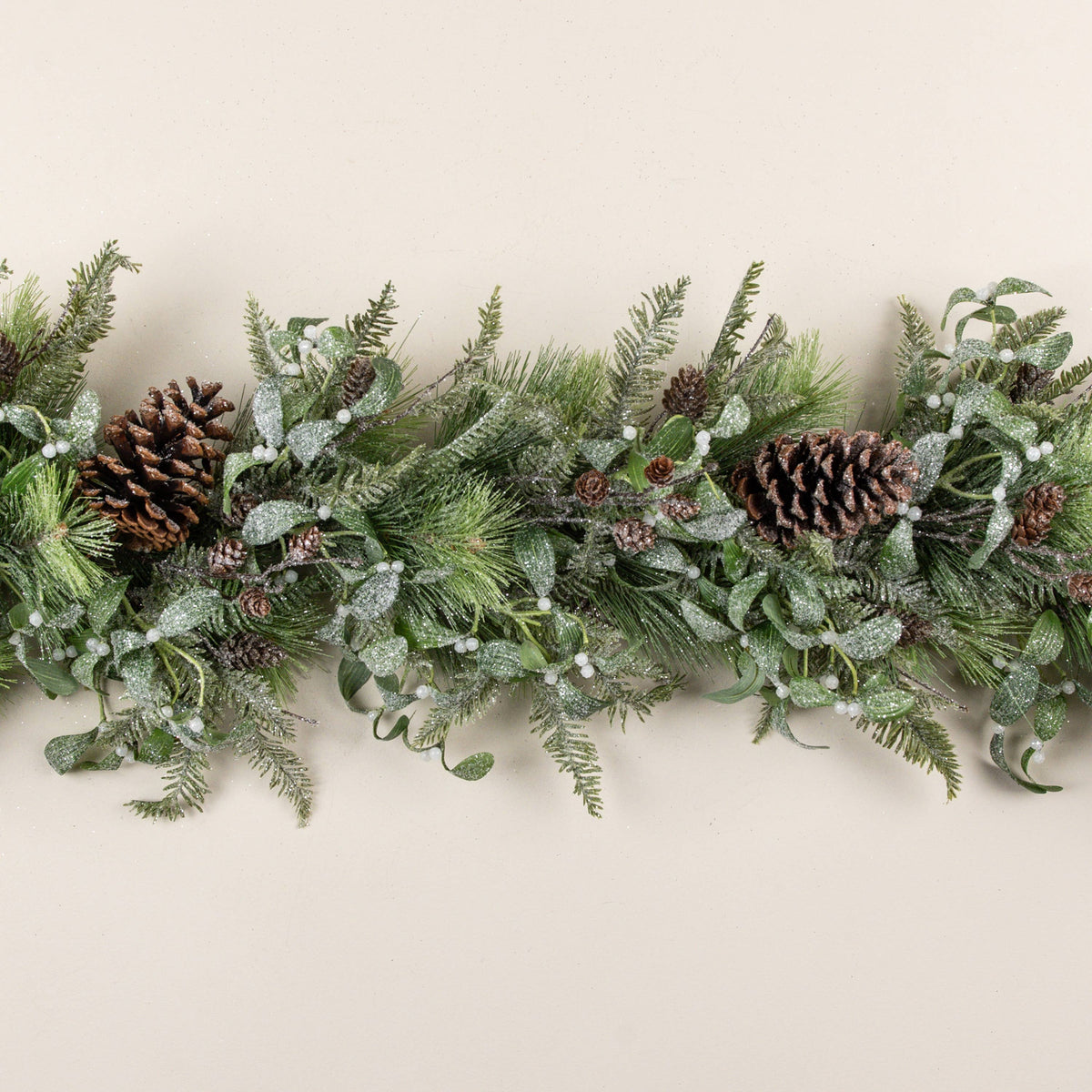 5' FROSTED PINE, HEMLOCK & MISTLETOE GARLAND