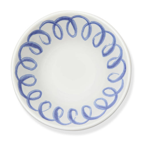 Amalfi Berry Bowl White/Blue - 4.5" Diameter - 6.4 fl oz