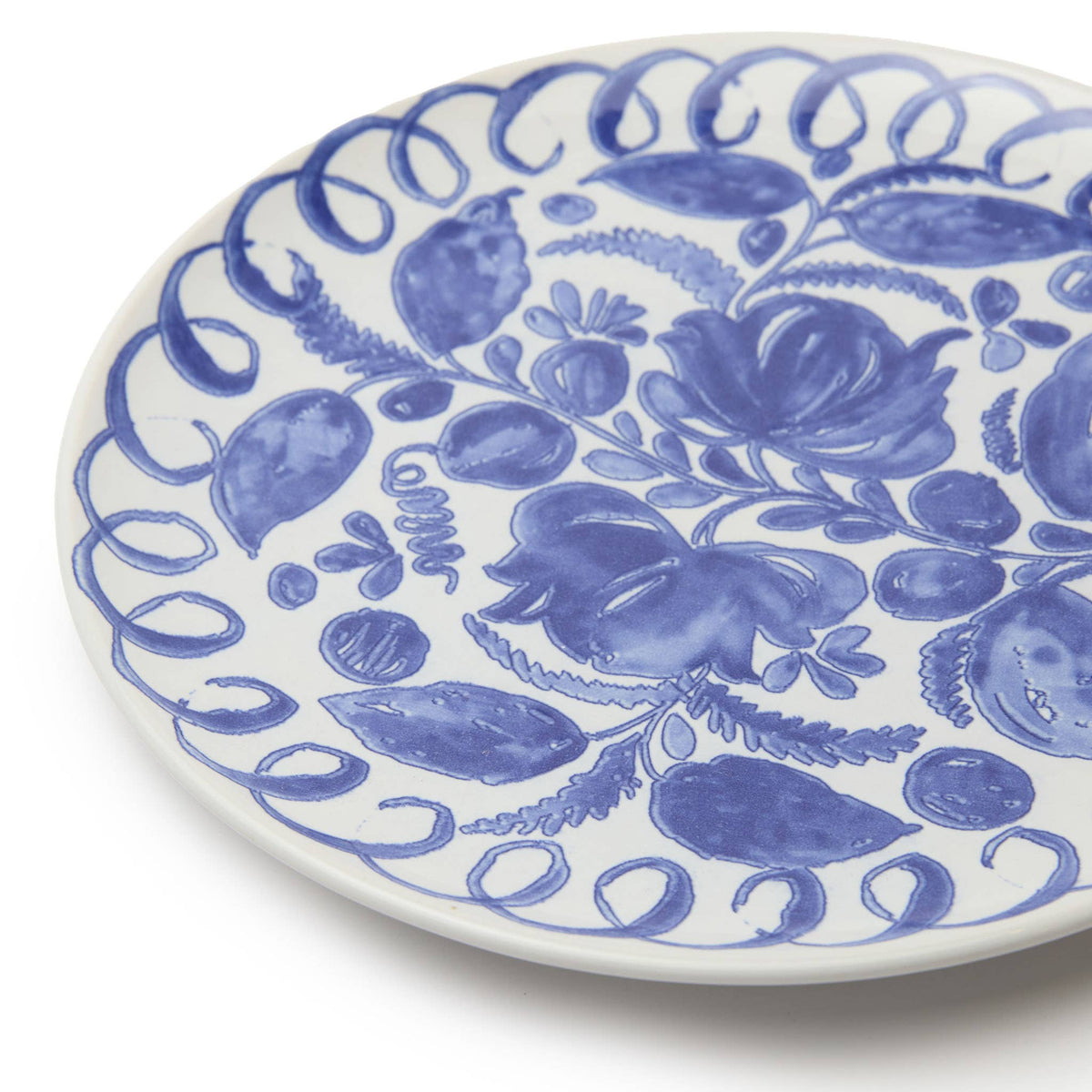 Amalfi Dinner Plate White/Blue - 10.6" Diameter