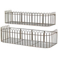 Set of Two Rustic Arched Wire Metal Wall Basket Shelves