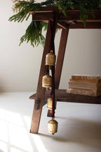 JINGLE BELL CLUSTER - MAROON VELVET RIBBON