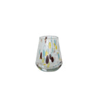 Cheers Hand-Blown Confetti Drinking Glass 12 oz Multi Color