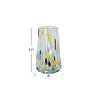 Hand-Blown Confetti Drinking Glass 12 oz Multi Color