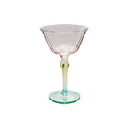 Magpie Hand-Blown Stemmed Wine Glass 6 oz Pink Yellow Green