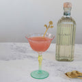 Magpie Hand-Blown Stemmed Wine Glass 6 oz Pink Yellow Green