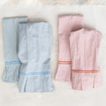 Gather Cotton Linen Embroidered Ruffle Tea Towels 28 x 18 2 Colors
