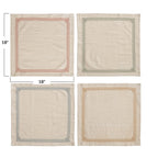 Collected Notions Cotton Embroidered Square Napkins 18 x 18 Set of 4