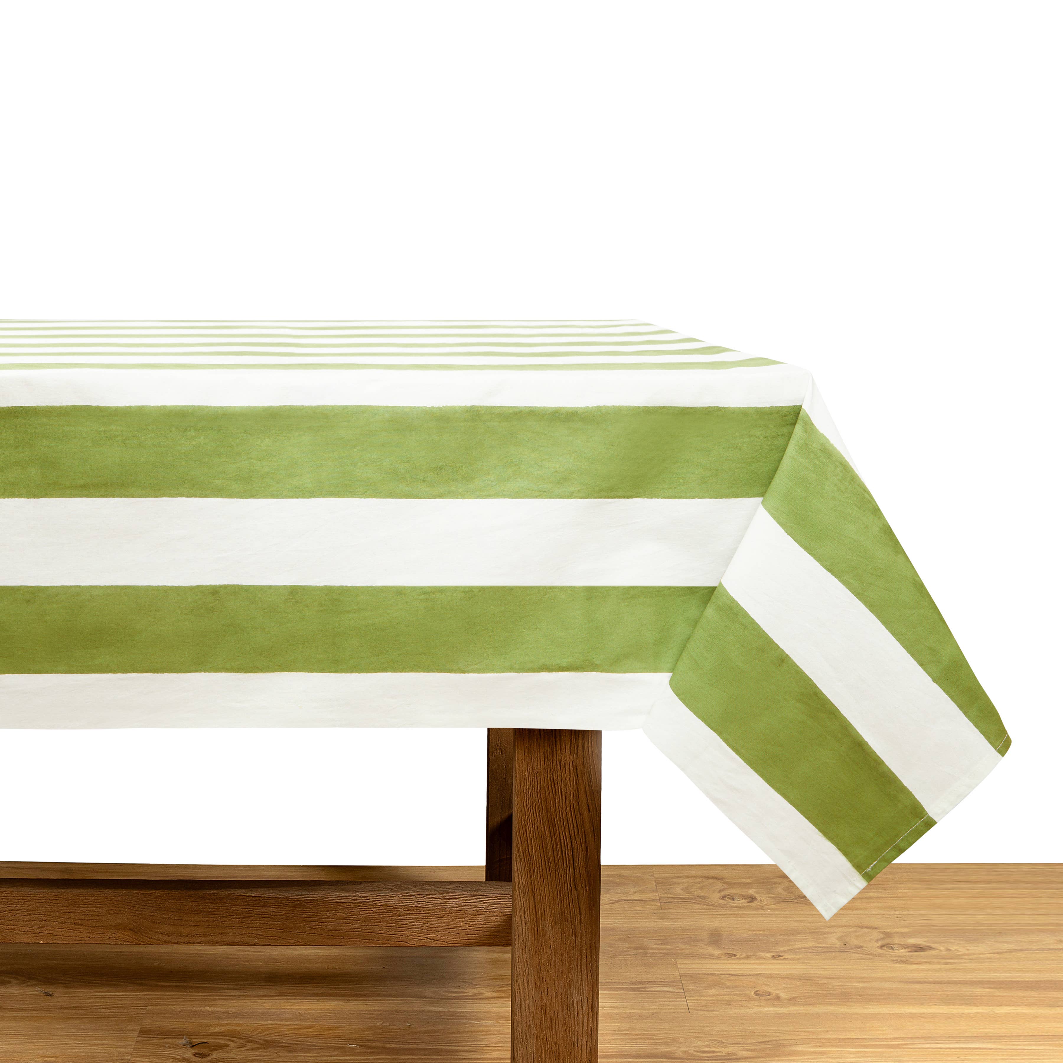 St. Tropez Vert Stripes | French Tablecloth