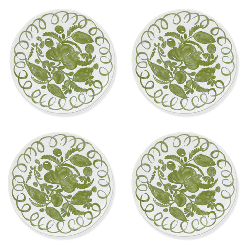 Amalfi Dessert Plate White/Green - 9.1" Diameter