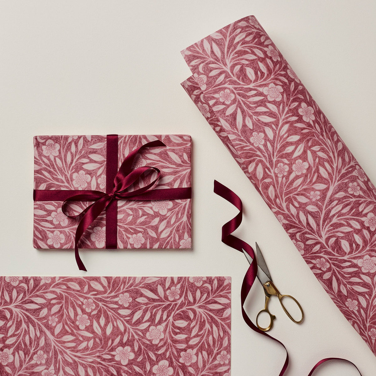 Pink Flora Patterned Paper